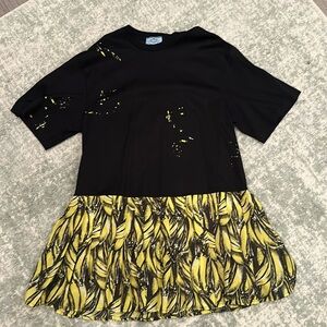 Like new Prada Banana Print Cotton T-Shirt Dress